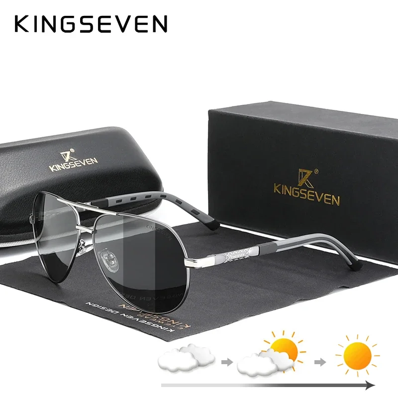 Ship From Spain KINGSEVEN Vintage Aluminum Polarized Sunglasses Brand Sun glasses Coating Lens Driving EyewearFor Men/Women