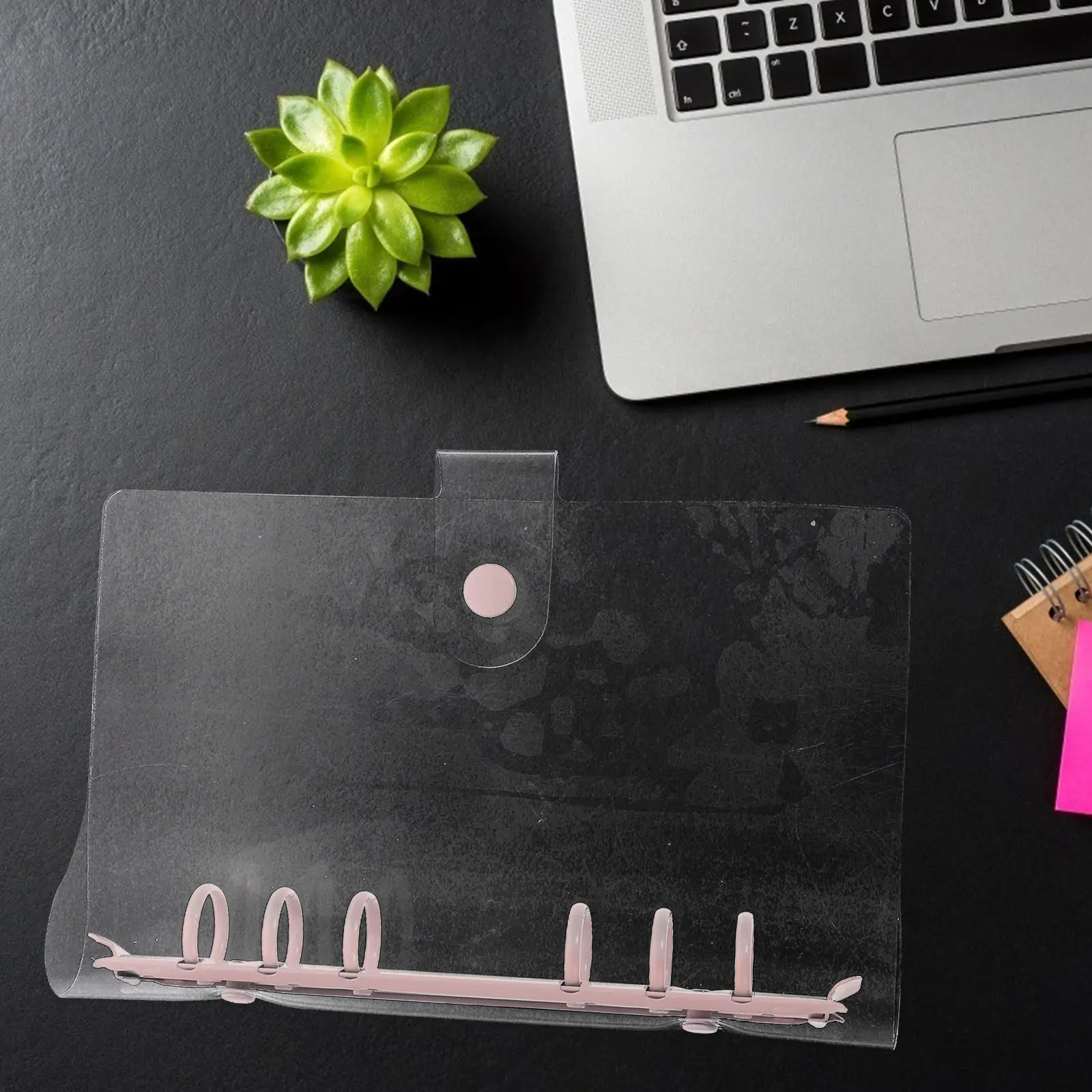 

1 шт. Модный прозрачный ПВХ-блокнот-биндер с кольцами для студентов, учителей, офисных работников на каждый день