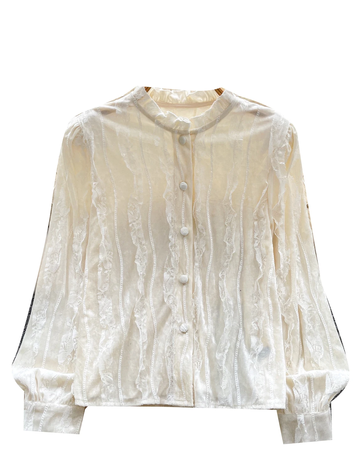 Kardigan damski z aksamitu z koronkowymi wstawkami, warstwowy, modny, jesienno-zimowy, uniwersalny, wygodny i oddychający.