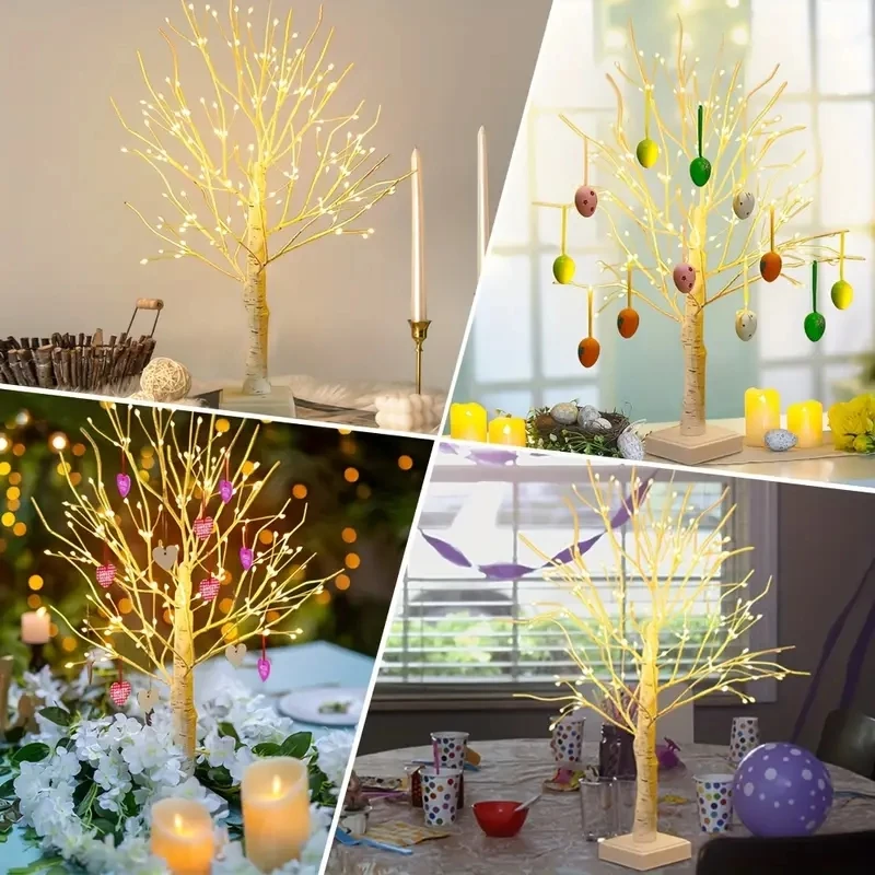 1PC 144 LEDS Birch Tree Lights USB And Battery Power For Holiday Decorative Tree For Thanksgiving Gifts Parties Easter Gift