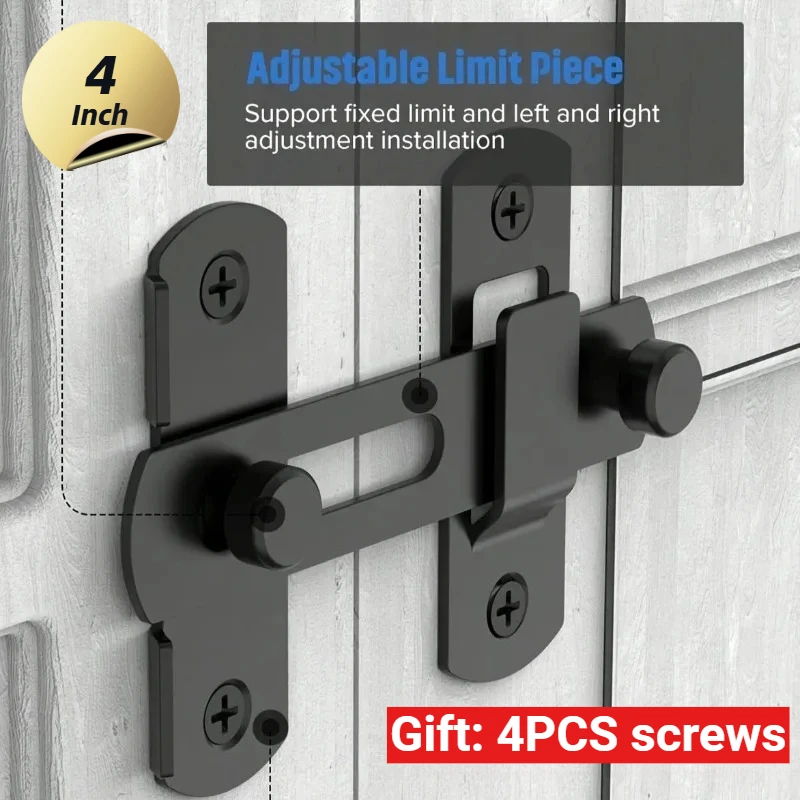 

Премиум-класс: 4-дюймовая большая раздвижная противовзломная защелка из нержавеющей стали для дверей шкафов, амбаров, окон, фурнитура.