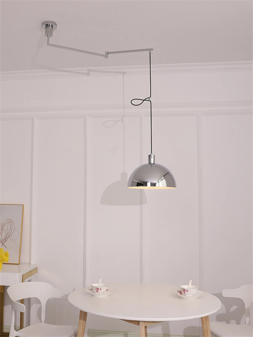 Nordic modern E27 bulb rocker pendant lights restaurant lamps bar rotatable lamp hanging long line lights living room lighting