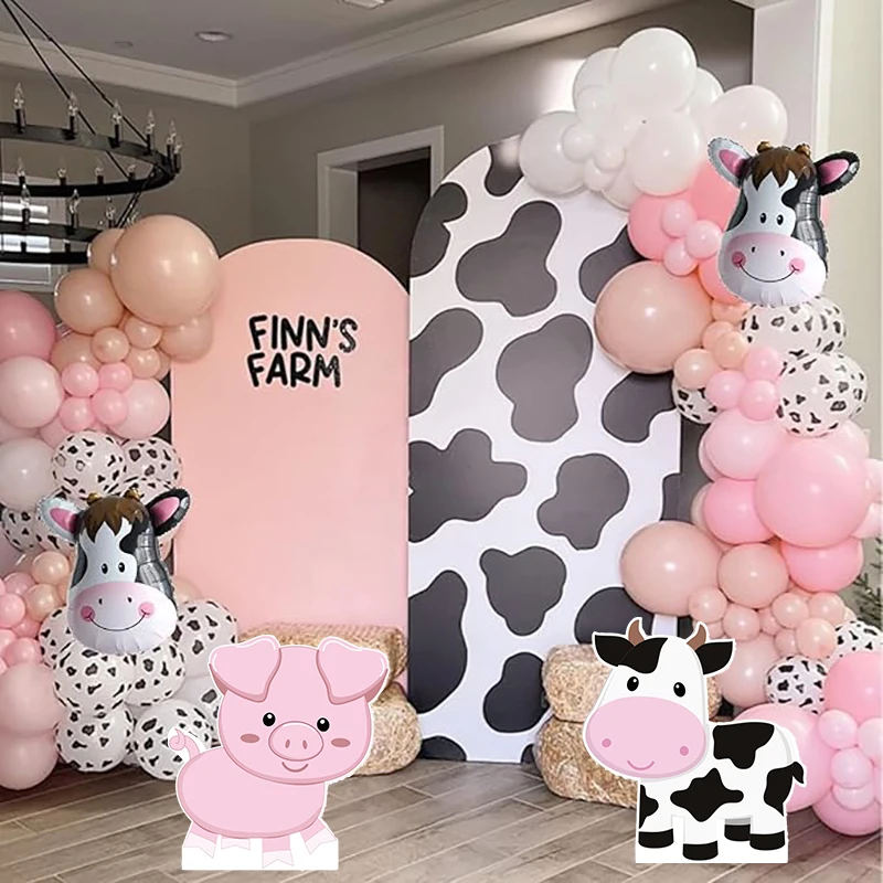 18/24/36inch Farm Animals Theme Cutouts Cow Farm Birthday Party Backdrop DIY Decor for Baby Shower Girl Pink Farm Decor Gender R