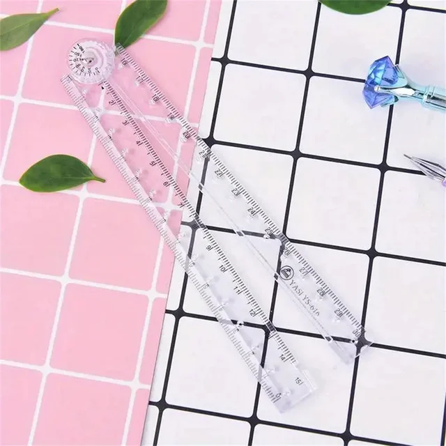 30cm Acrylic Transparent Folding Ruler Students Stationery Drawing Measuring Tools Straight Rulers With Small Protractor 6 30cm Acrylic Transparent Folding Ruler Students Stationery Drawing Measuring Tools Straight Rulers With Small Protractor 6