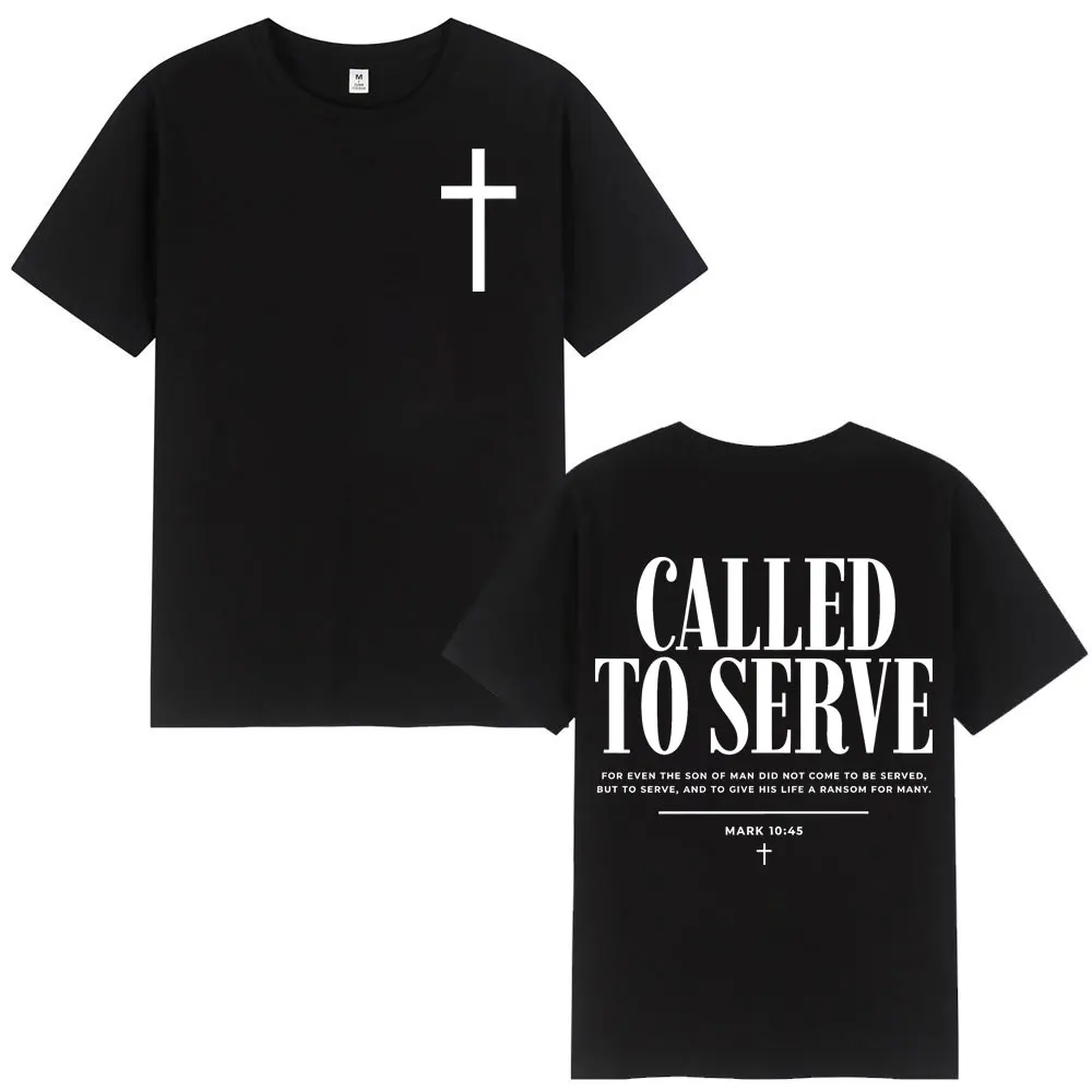 Called To Serve Christian Bible Verse T-shirt Men Women Fashion Vintage Short Sleeve T Shirt Summer Casual Loose Cotton T-shirts