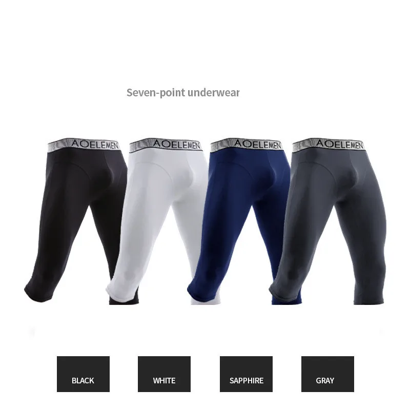 Sexy Men Underwear Modal Boxers Shorts Man Panties Breathable Soft Pouch Long Leg Underpants Cropped Pant Cueca Masculina