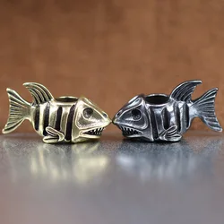Marine Animals Shark Brass Knife Bead EDC Outdoor DIY Paracord Woven Accessories Keychain Lanyard Pendant Umbrella Rope Hangings