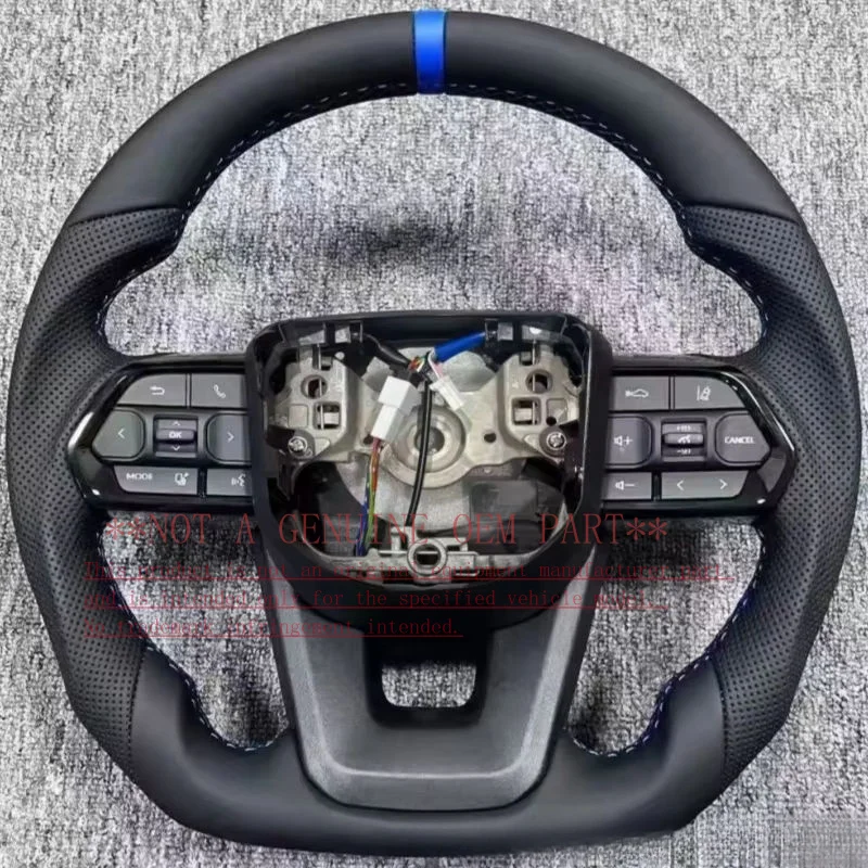 For Toyota Steering Wheel Horn Cover Shell Decorative Prado LC250 LC300 Leather Multifunctional