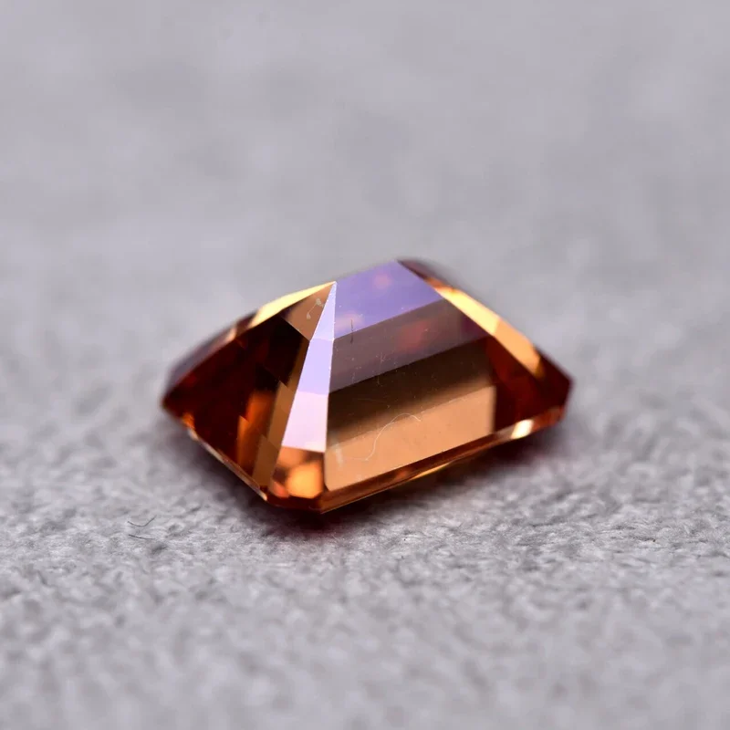 Moissanite Stone Emerald Cut Watermelon Red Color  VVS1  with Certificate Synthetic Perfect for Ring Pendant Custom Inlay