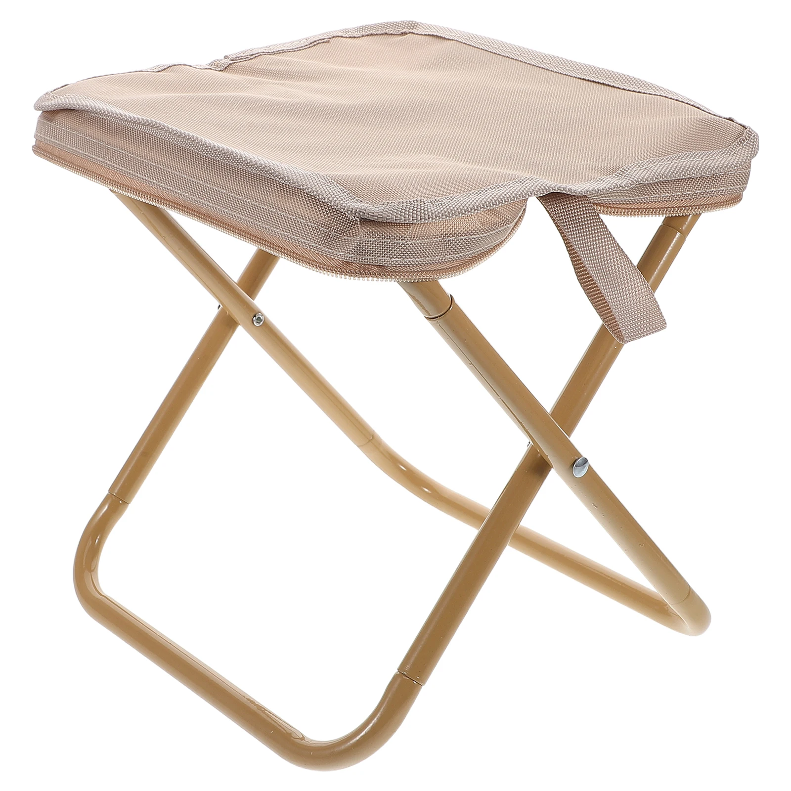 

Portable Camping Stool Compact Foldable Chair Lightweight Mini Bench Outdoor Hiking Fishing Travel Khaki Small Sturdy Steel