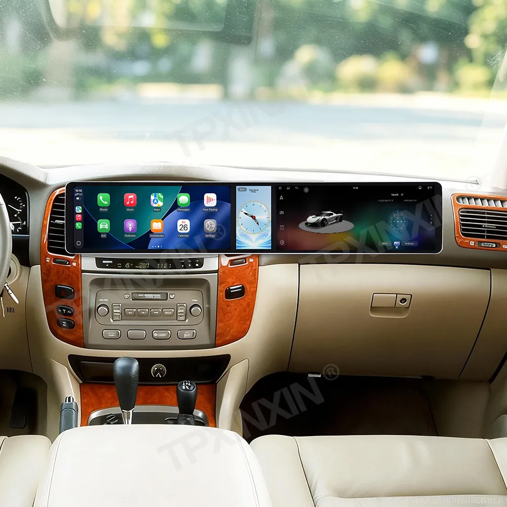 12.3+12.3 Inch Screen Car Radio For Toyota Land Cruiser LC100 VXR 2002-2005 Android GPS Navigation Multimedia Stereo Head Unit