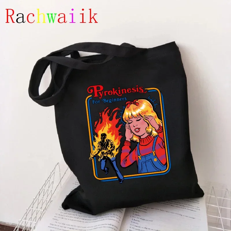 Satan Shopping Bag Graphic Tote Vintage Harajuku Shopper Bag donna Canvas Shoulder Bag donna Ulzzang Funny Eco Large-capacity