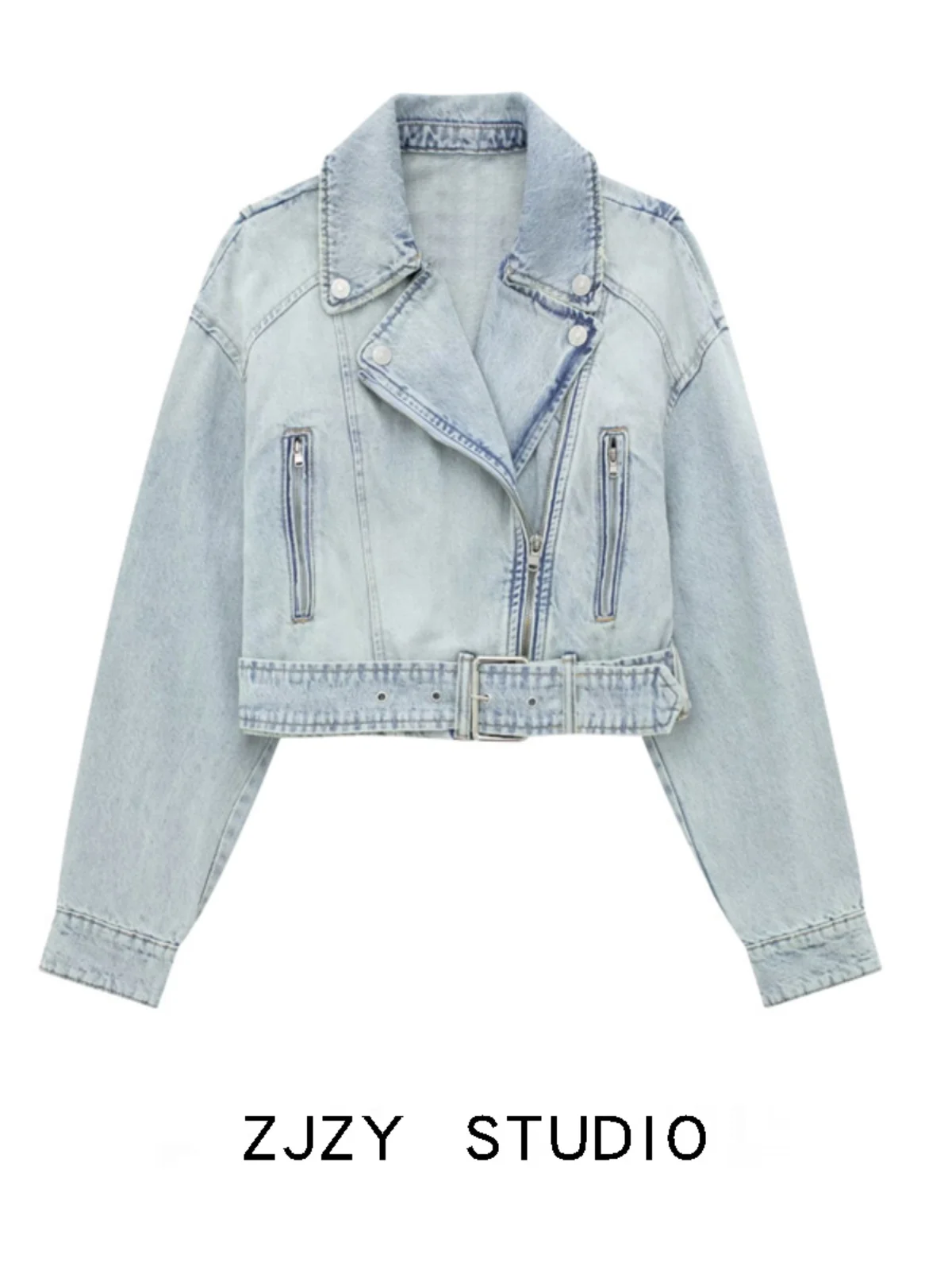 

Байкерские куртки, женская укороченная куртка, женская весенняя контрастная красочная асимметричная застежка, укороченная уличная одежда, спортивная одежда OL