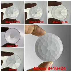 4pcs/lot 38mm 46mm Diameter Moving Head Beam Light 8 16 24 Prism Honeycomb Prism 7-color Lens Big Angle Prism Stage Light