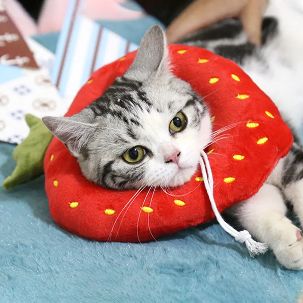 

2Pcs Cat Recovery Collar Adjustable Flannel Protective Cone Surgery Neck Protector Comfortable Waterproof Healing Cone for Pets