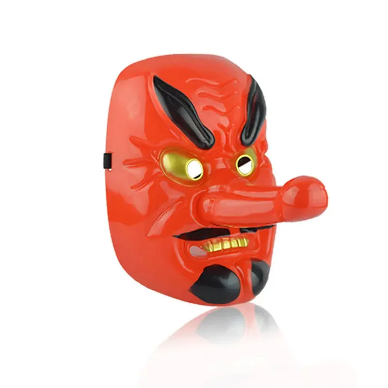 Japanese Tengu Long Nose Mask Buddhist Prajna Samurai Red Plastic Warrior Mask