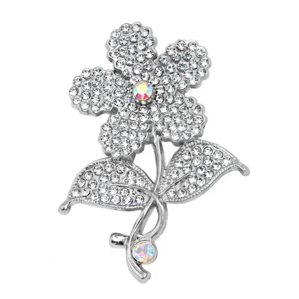 Durable Brooch Vintage Rhinestone Flower Brooch Floral Alloy Lapel Pin Sweater Cardigan Coat Decoration Men Women Clothing