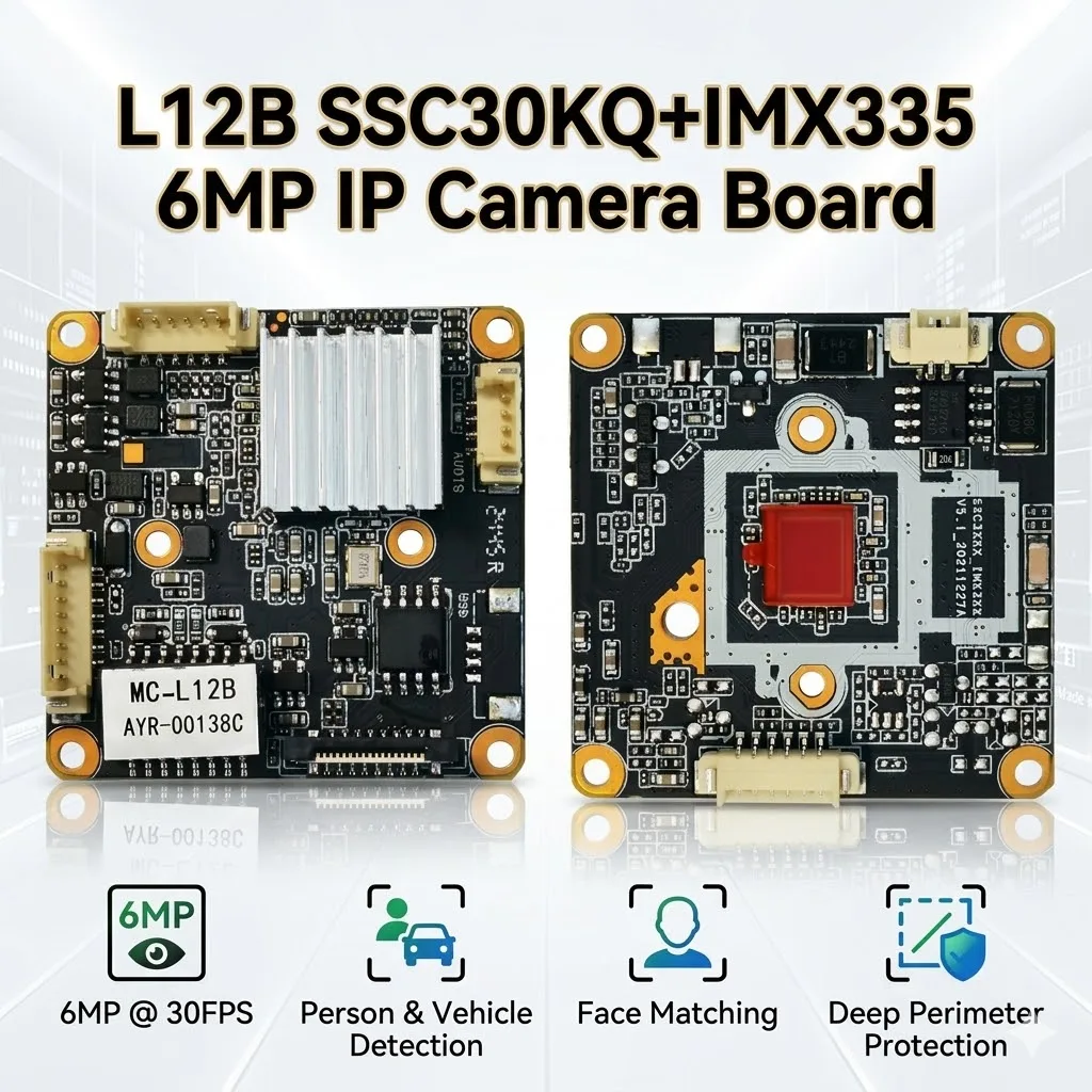

L12B SSC30KQ IMX335 Starvis IP Camera/OpenIPC Module,5mp@25fps,SigmaStar SoC,16MB Flash, 12V, Dual UART,IR-CUT,Audio Mic Speaker