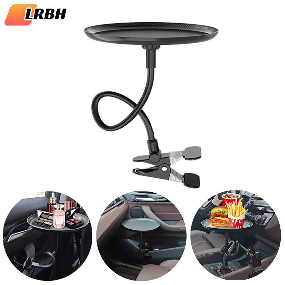 

Versatile Car Travel Dining & Beverage Holder - Round Tray for Food, Drinks & Phone - Perfect for Road Trips- Multipurpose