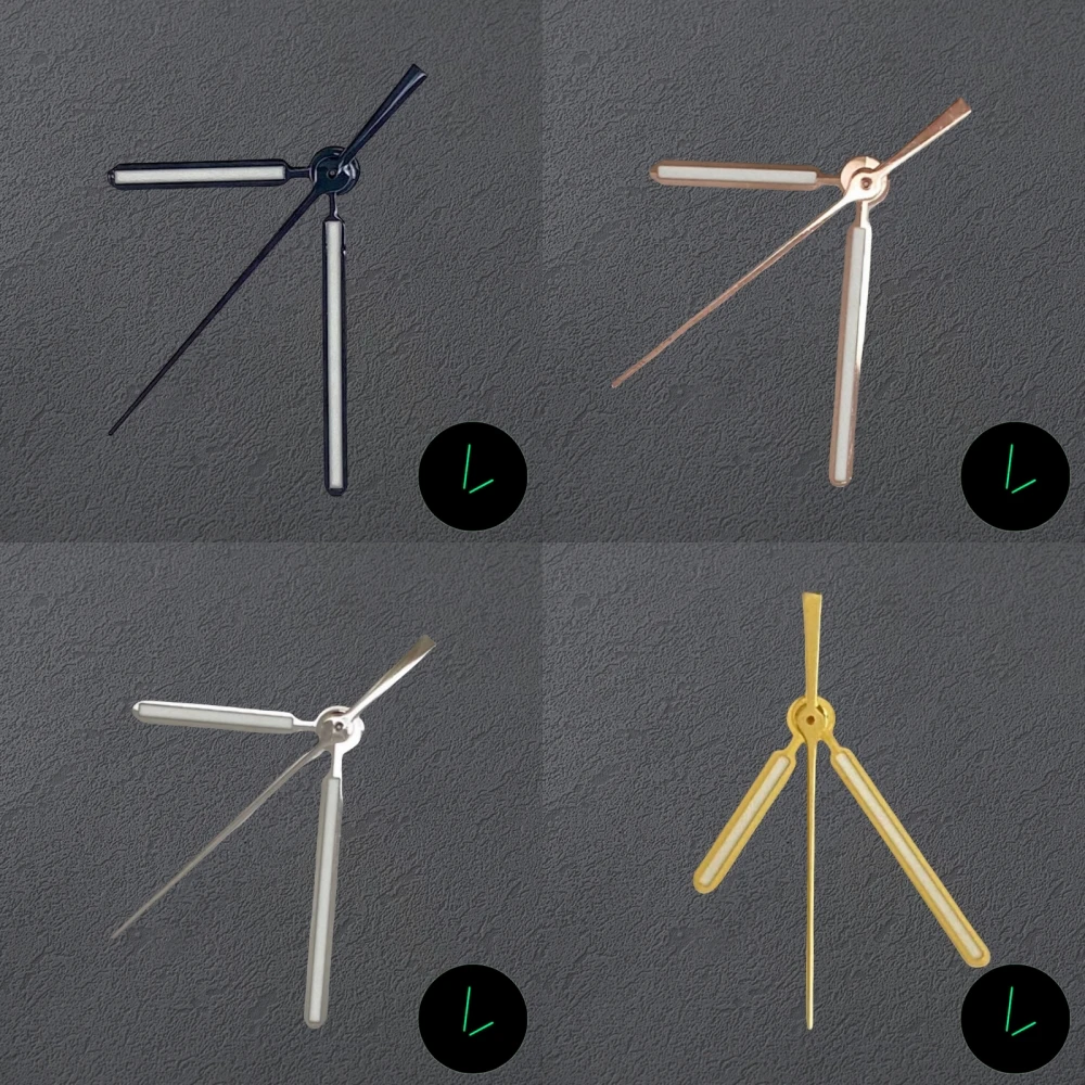 أعلى نهاية 9*13.5*13.5 مللي متر 3 دبابيس الإبر الأخضر مضيئة مؤشرات ساعة الأيدي مجموعة لحركة رويال أوك سيك NH35/NH36/4R/7S تعديل