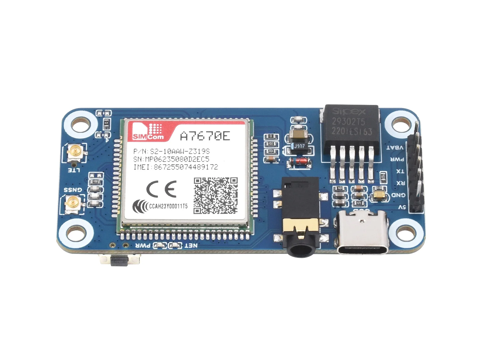 Imagem -04 - Waveshare Cat1 Lte Cat-1 Suporte para Raspberry pi Gprs Gnss Hat Baseado no Módulo A7670e 4b 3b Zero