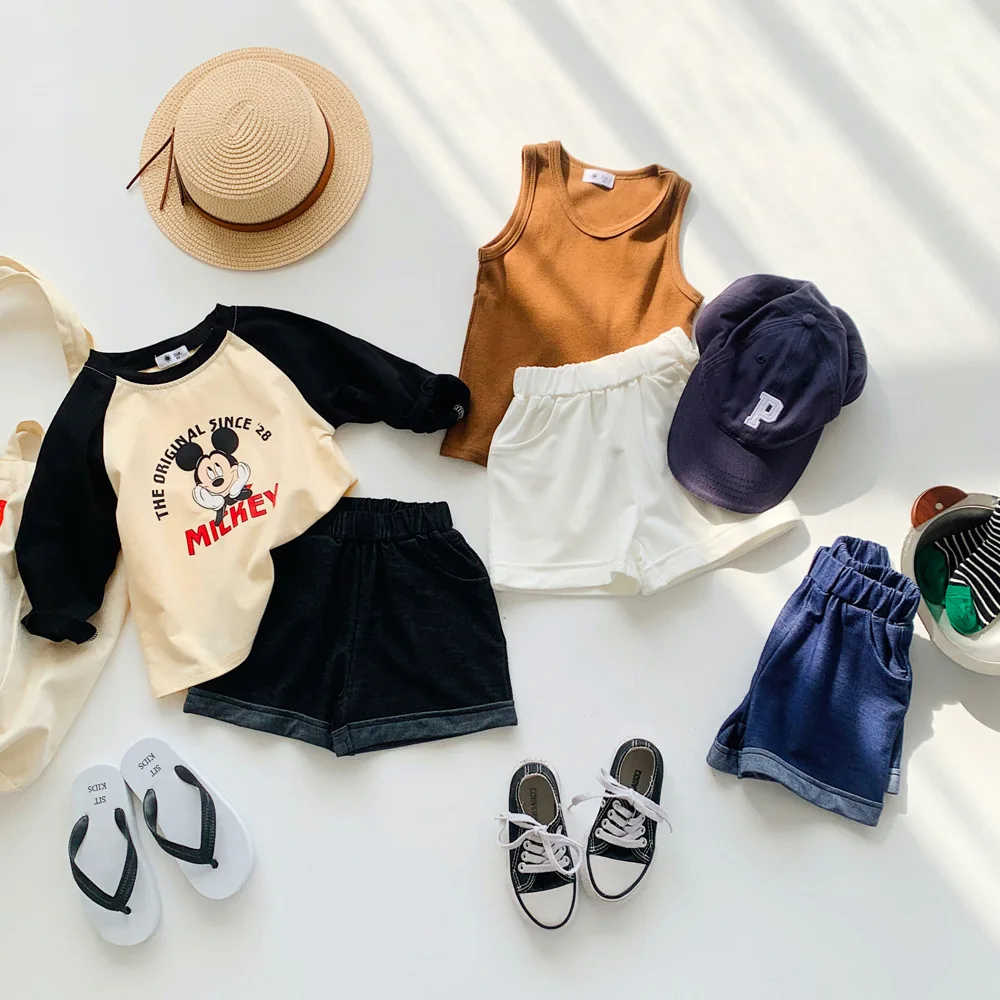 شورت دينم ناعم على الطراز الغربي للأطفال ، سراويل أطفال صيفية متعددة الاستخدامات ، سراويل كاجوال عصرية للفتيات ، صيحات الموضة