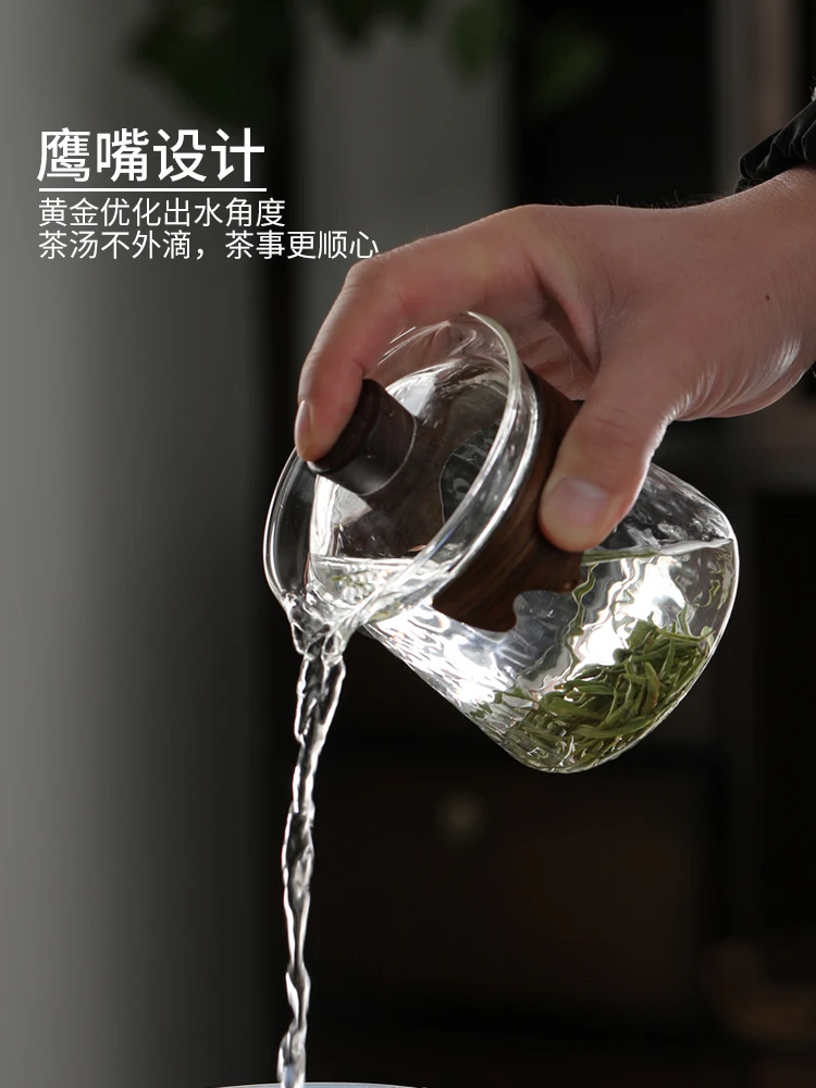 Glass Lid Bowl Non-Scald Tea Making Pitcher Strainer Cup Set Kung Fu Large Size for One Person Pot