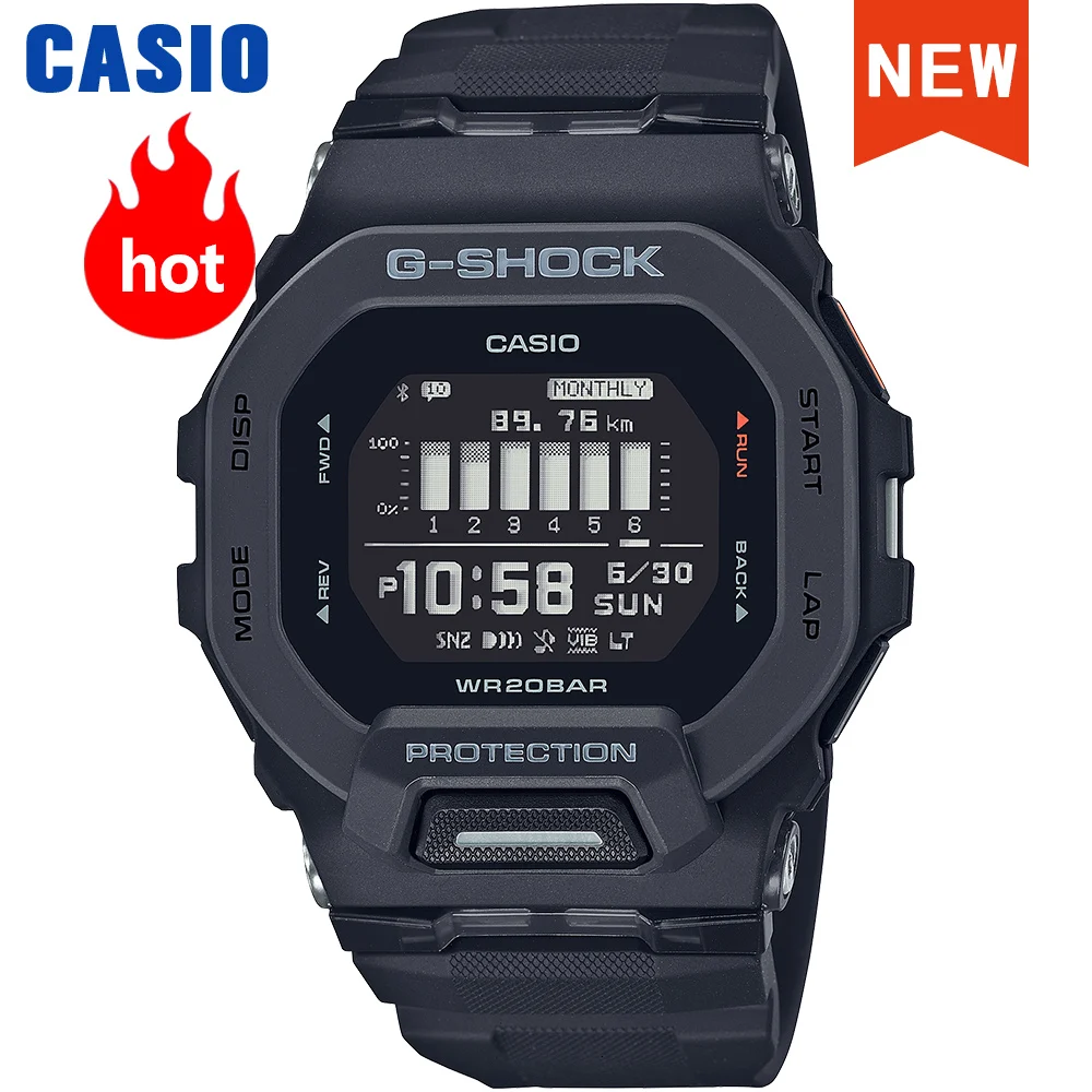 Casio-reloj G-SHOCK para hombre, pulsera inteligente con Bluetooth, cubos para correr, pantalla grande, cuadrado