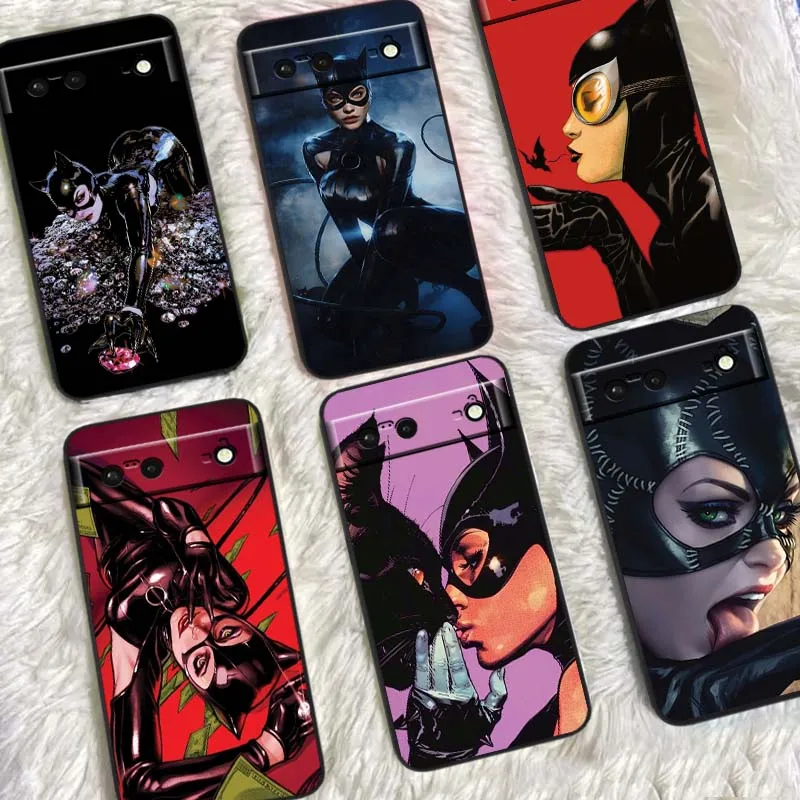 

Film C-Catwoman sexy Phone Case For Google Pixel 9a 9 8A 8 7 7A 6 6A Pro XL 2024 5G Black Soft TPU Silicone Cover