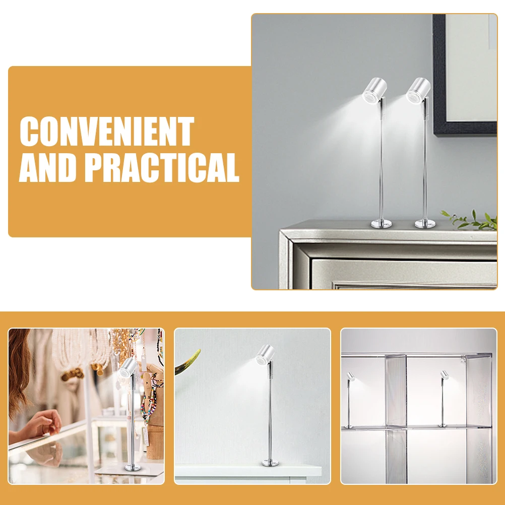 LED Cabinet Spotlight Small Mini Standing Rotatable Jewelry Display Case Indoor Adjustable Spot Lights Indoor