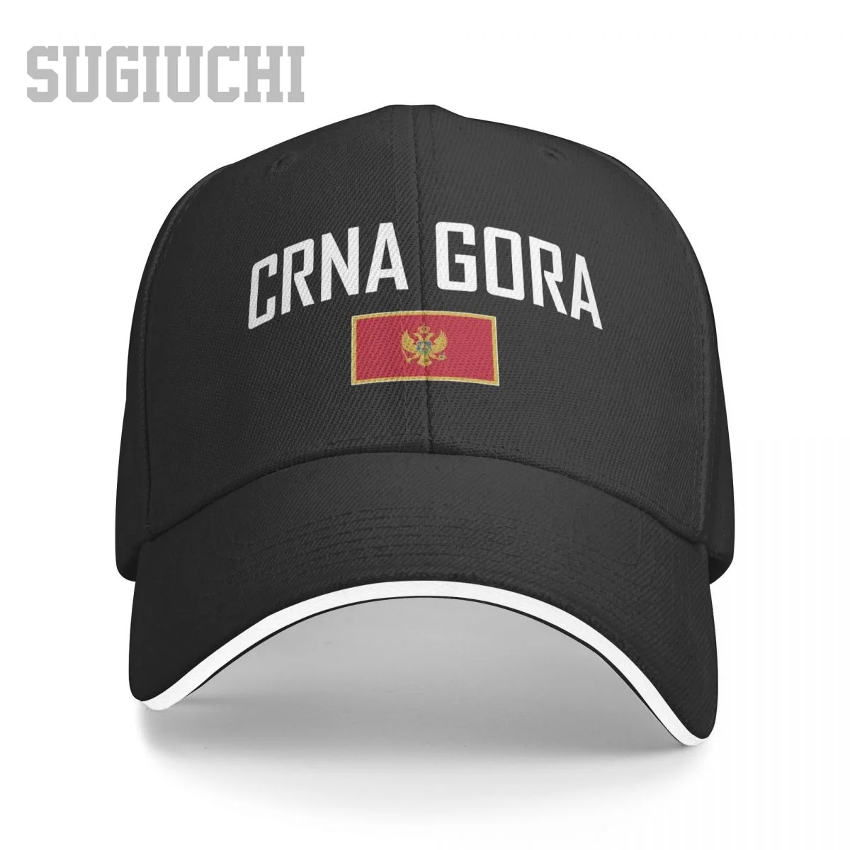 Unisex Sandwich Montenegro CRNA GORA Flag And Font Baseball Cap Men Women Hip Hop Caps Snapback Golf Hat Fishing