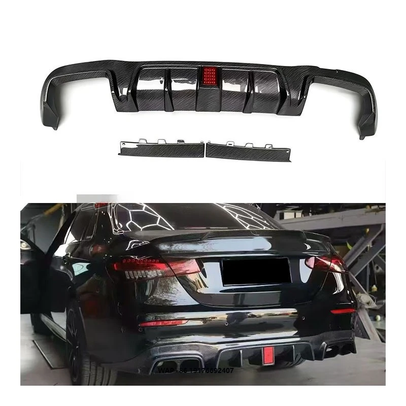 

New Bra Style Carbon Fiber Rear Bumper Lip Diffuser Exhaust Cut-Outs for MercedesBenz E-Class W213 E200/E300/E320/E63 Body Kit