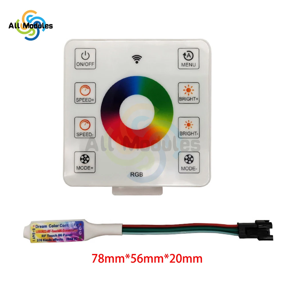 LED Wall Switch Dimmer LED Controller Wall Mounted Plastic Cover Touch Panel Switch DC5V-24V LED Strip Lighting