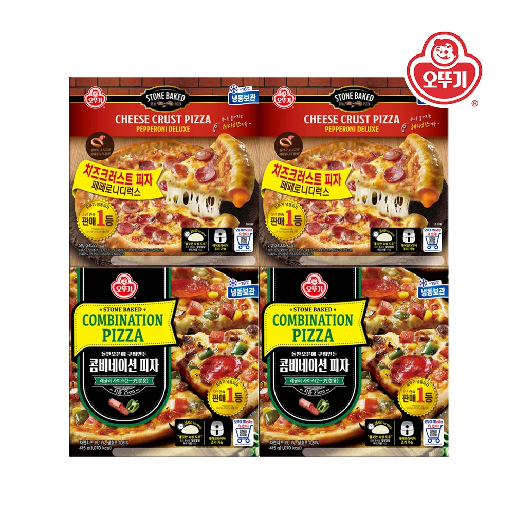 Ottogi-Kombinationspizza 415 g x 2 + Pepperoni Deluxe-Käsekrustenpizza 510 g x 2