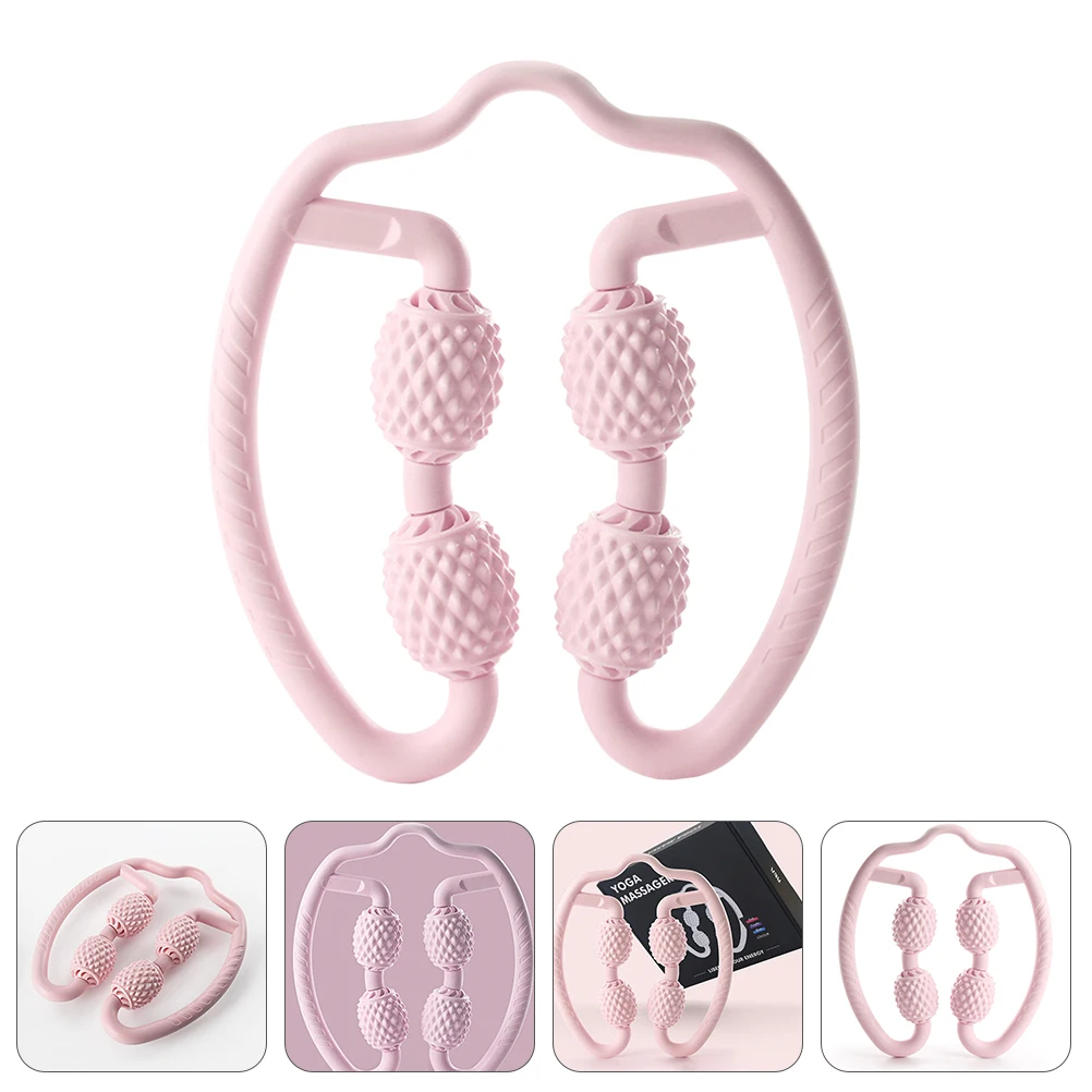 

1 шт. массажер для мышц ног, четырехколесный роликовый портативный легкий инструмент для йоги и фитнеса для расслабления мышц и кровообращения