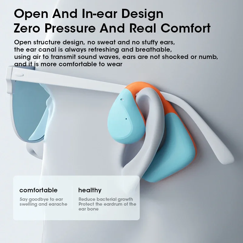 TWS 이어버드 무선 헤드폰, OWS 공기 전도 이어폰, 스포츠 하이파이 스테레오 러닝, 야외 블루투스 헤드셋, 이어 후크