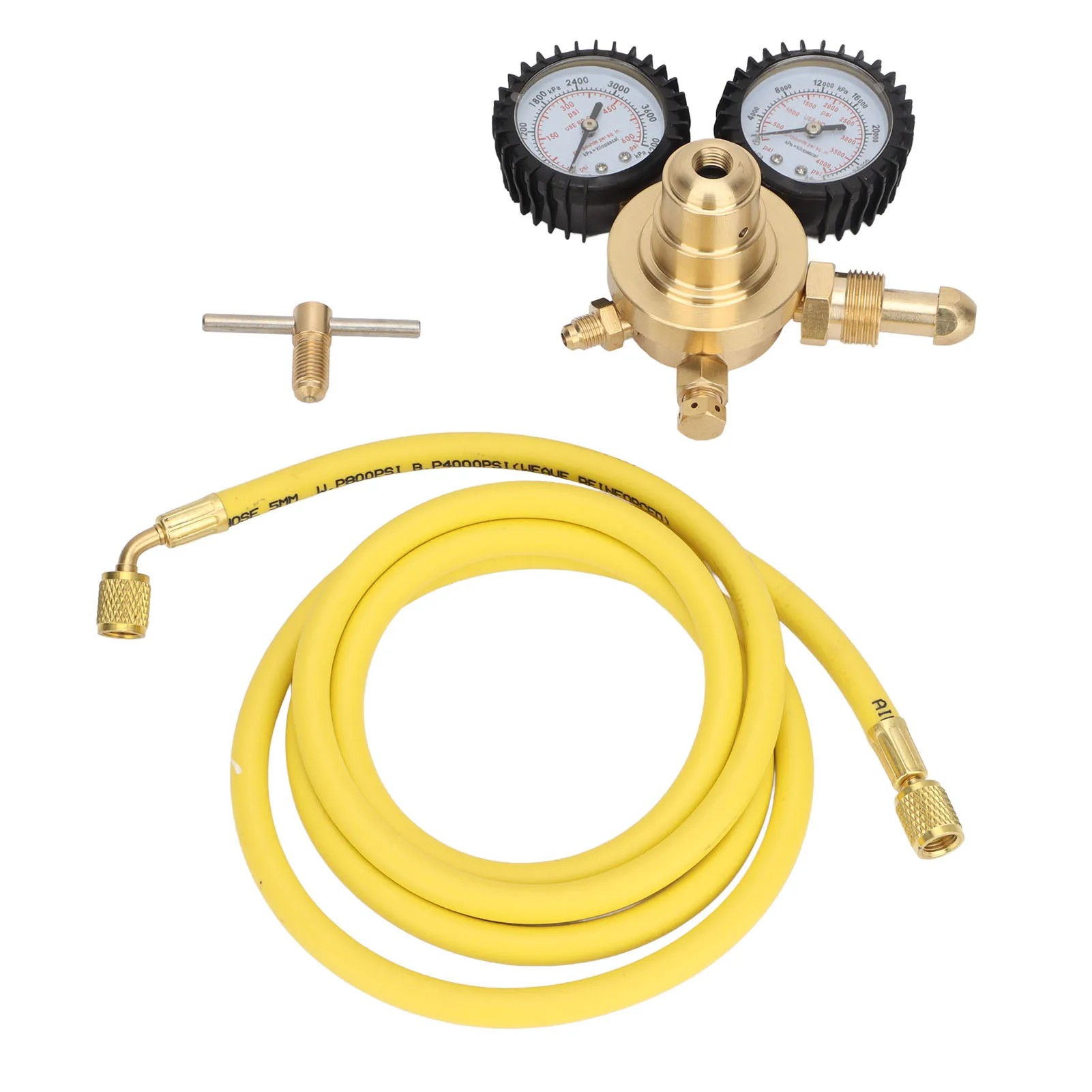 

Nitrogen Pressure Gauge Nitrogen Gauge Nitrogen Pressure Gauge Regulator Test Kit Brass Inlet Outlet Connection with 200cm Hose