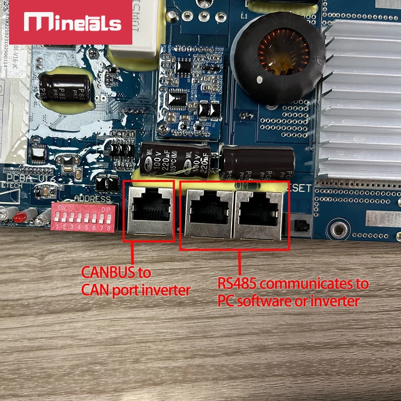 Inverter BMS Support Bluetooth APP CANBUS RS485 Communicate to Inverter 8S-16S  48V  24V 50A 100A 150A 200A Optional LCD USB