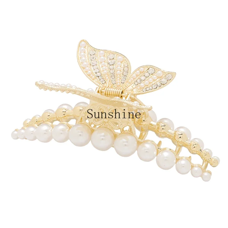 

Butterfly pearl grab clip sweet and cute hairpin female large shark clip hair grab headdress