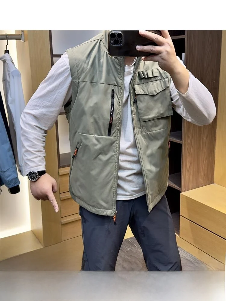 

American Tactical Series Double-Sided Wear Men's Autumn Winter Multi-ket Workwear Stand Collar Vest Faionable
