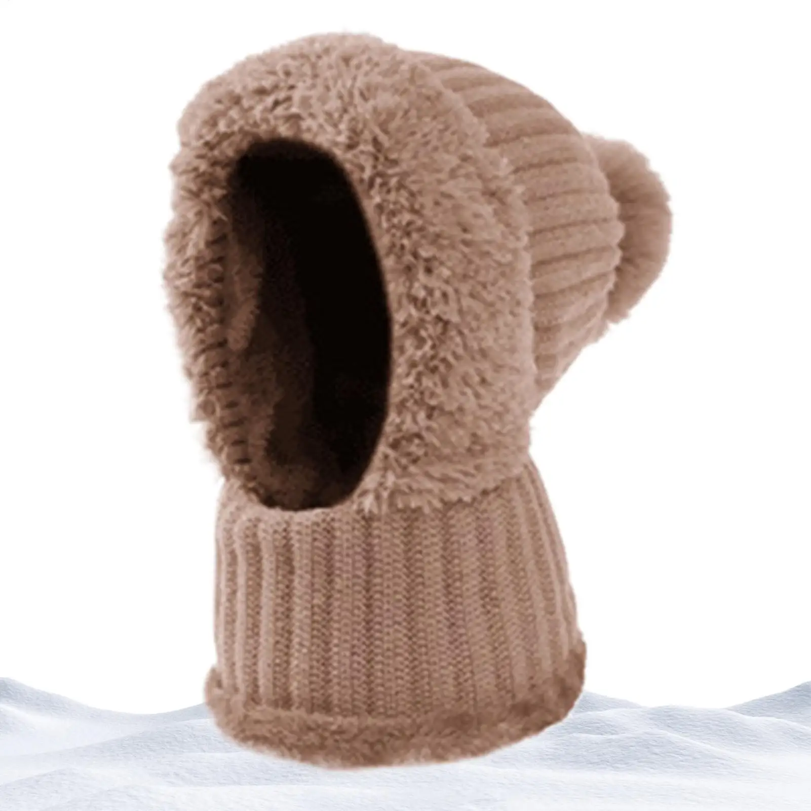 

Knit Hat Cycling Beanie With Neck Gaiter Fleece Lining Knit Warm Hat With Ear Flaps For Cold Weather Autumn Hiking Travel