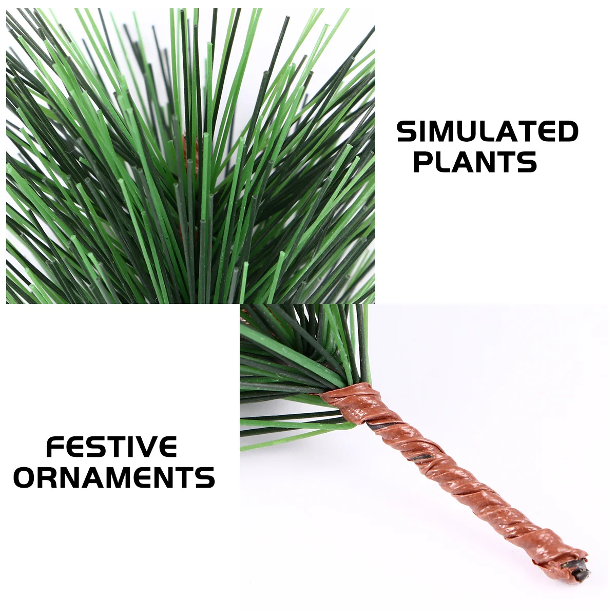 

30 pcs Lifelike Pine Needles Set Green Artificial Simulated Plants For Christmas Wedding Party Decorations Diy Supplies Festive