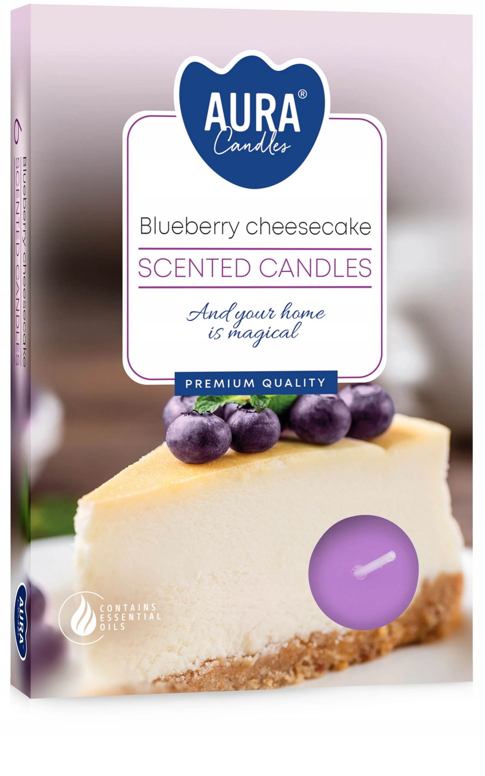 Theelichtje Paraffine Theelichtkaarsen Cheesecake Bes 6-delig Aura