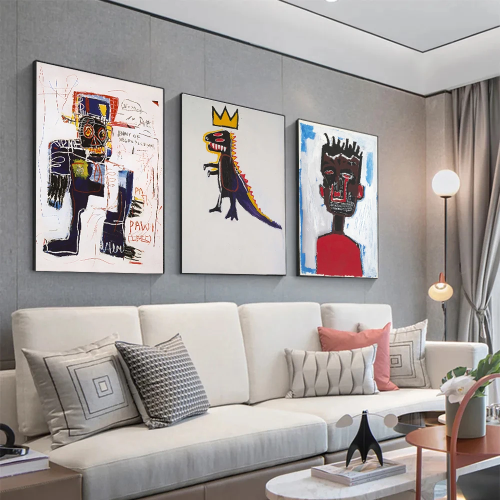 مجردة الكتابة على الجدران الفن جان ميشيل قماش لوحات المشارك والمطبوعات صور فنية للجدران لغرفة المعيشة ديكور المنزل