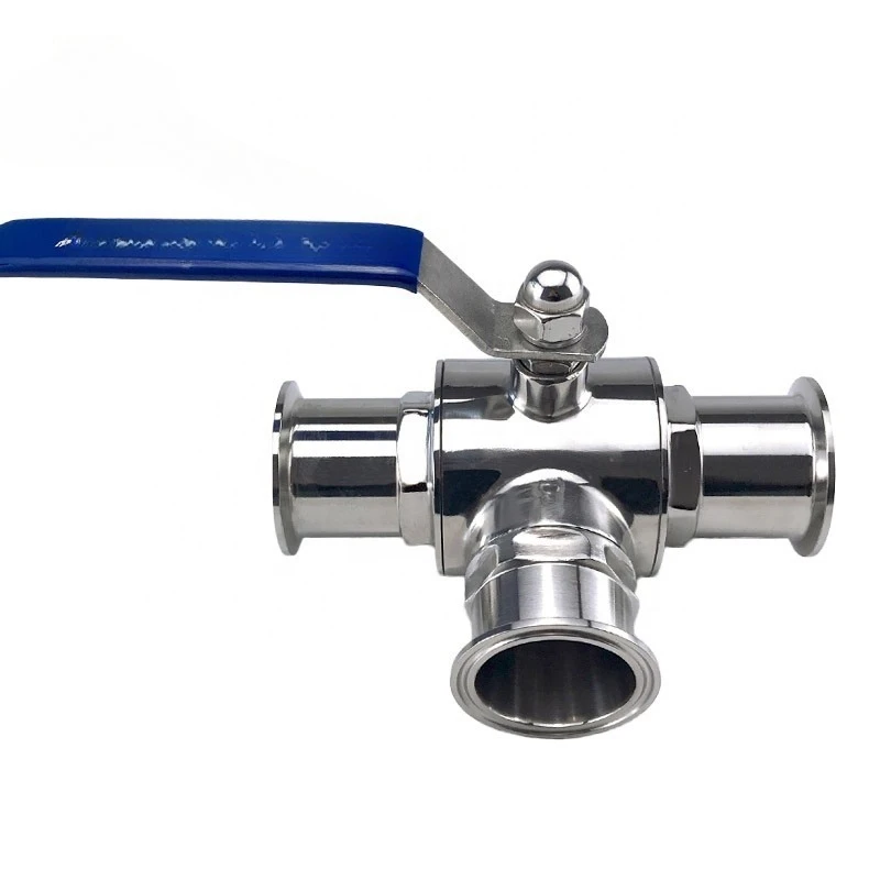 

Food Grade 304/316L Sanitary Stainless Steel Tee Stainless Steel Manual Three-ring Water Clamp Ball Valve