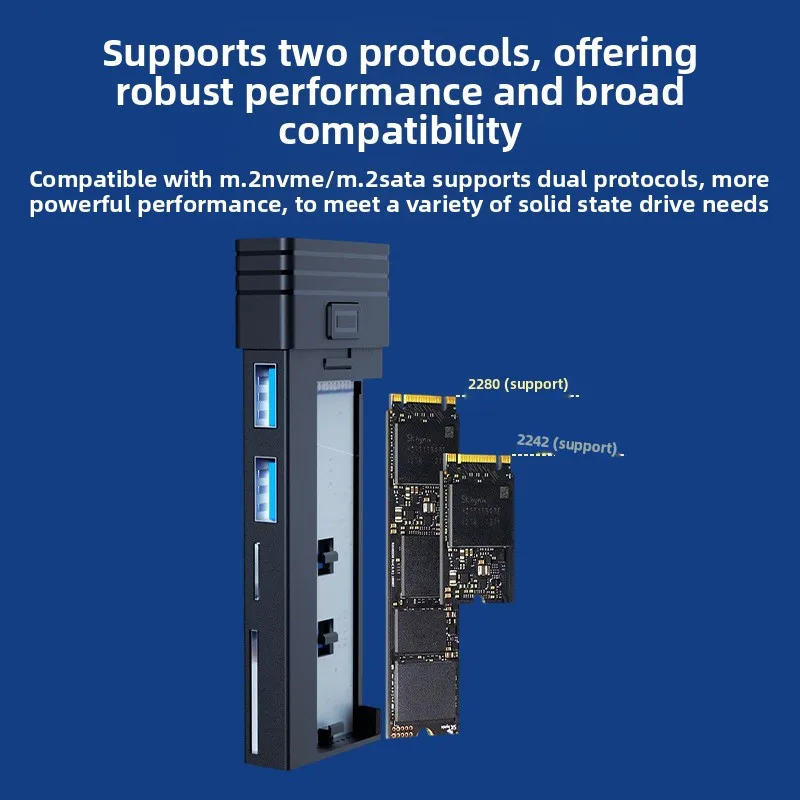 USB3.2 Docking Station PCI Solid State Nvme/sata Dual Protocol Read M.2 Multi-function HUB Mobile Hard Disk Box