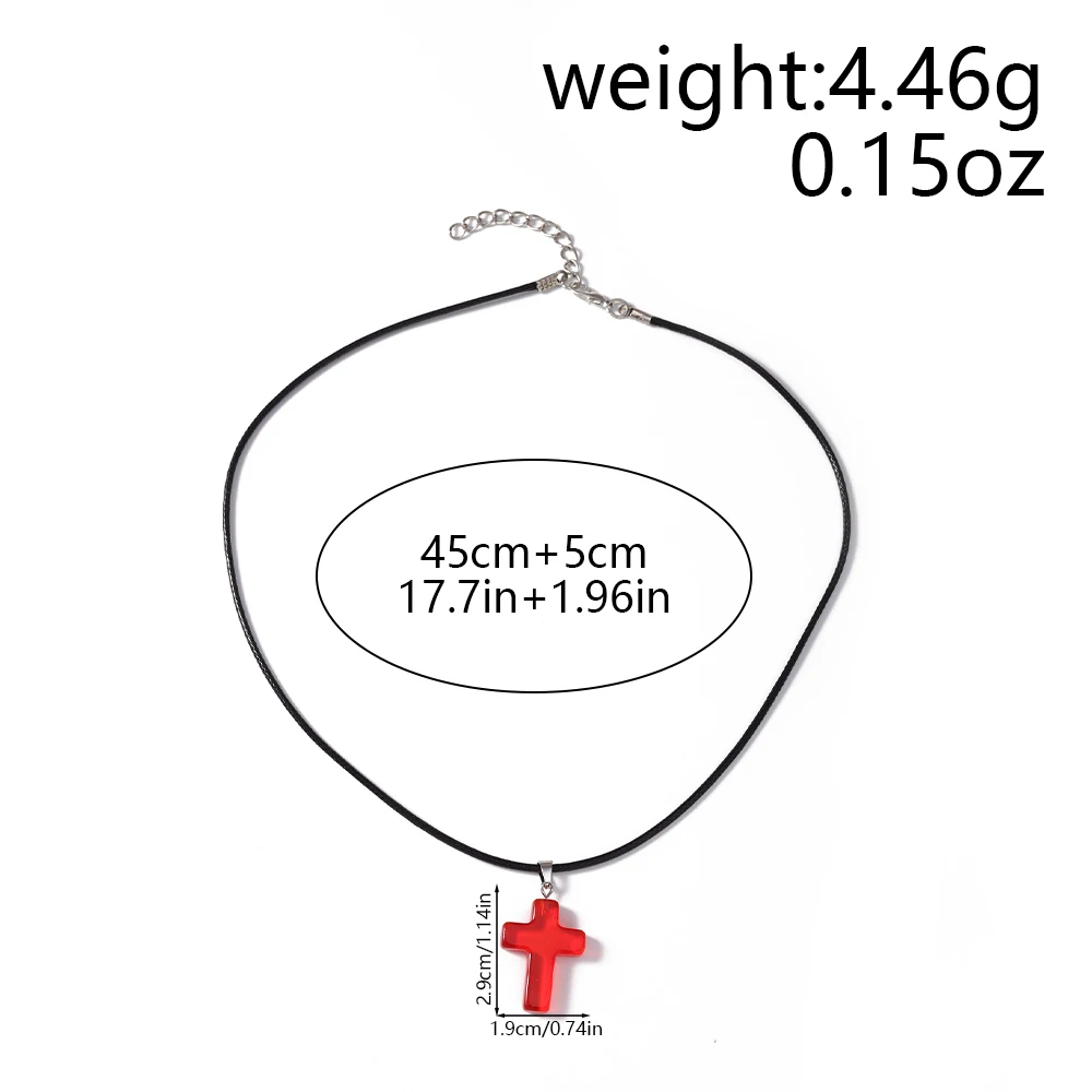 Aihua Neue Koreanische Mode Mond-Polaris-Stern-Anhänger Halskette für Damen und Herren Schwarze Seilkette Choker Y2k Party Schmuck Geschenke – Detail 10
