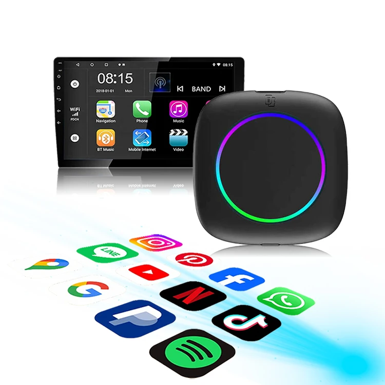 

Car Video Streaming Box 4+64GB Android 13 Wireless CarPlay Adapter QCM6125 Car TV Dongle Android Auto for X5 7 Series