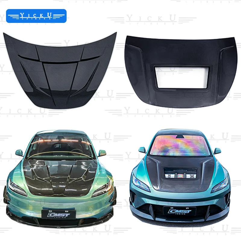 High quality CMST carbon fiber hood body kit hood front hood suitable for 2023 Tesla Model 3