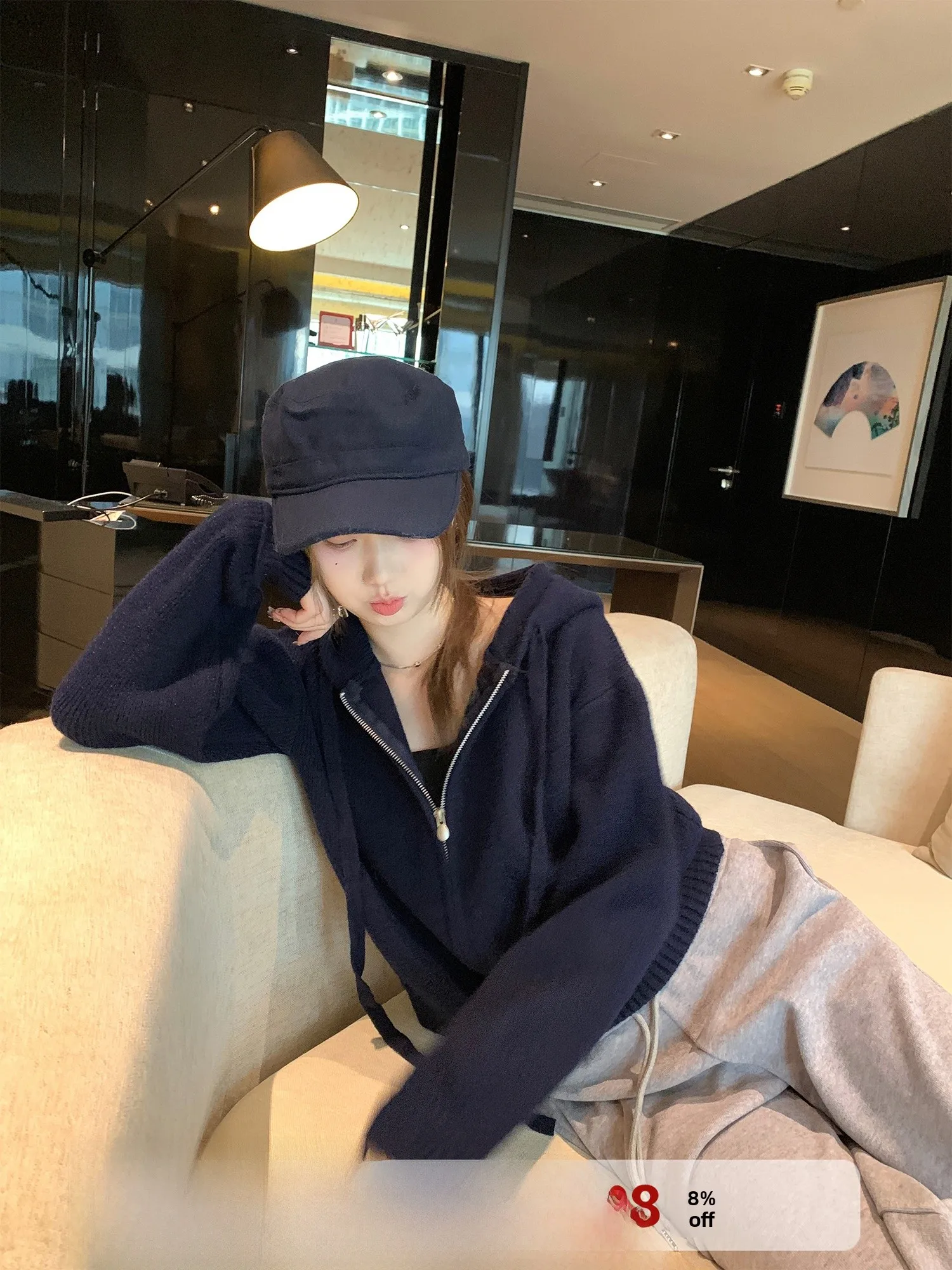 

Толстовка с двойной молнией, вязаный топ для девочек, повседневная теплая длина, цвет весны и осени, праздничный фильм Sle